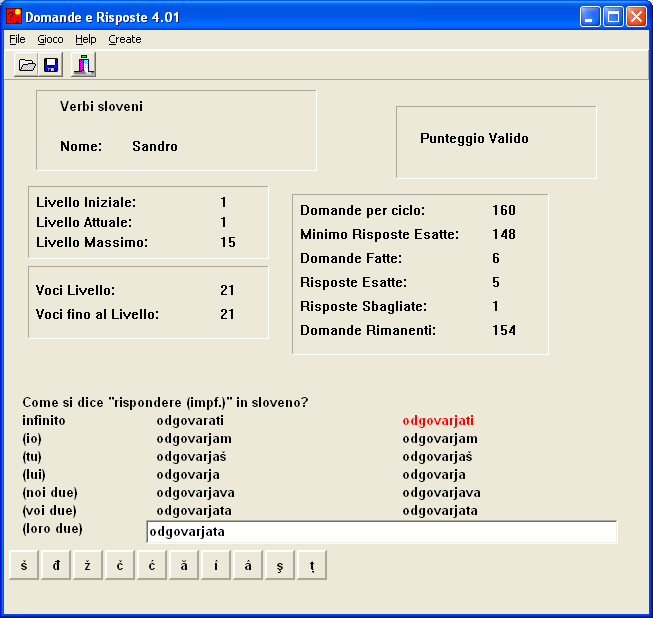 Domande e Risposte: Verbi sloveni